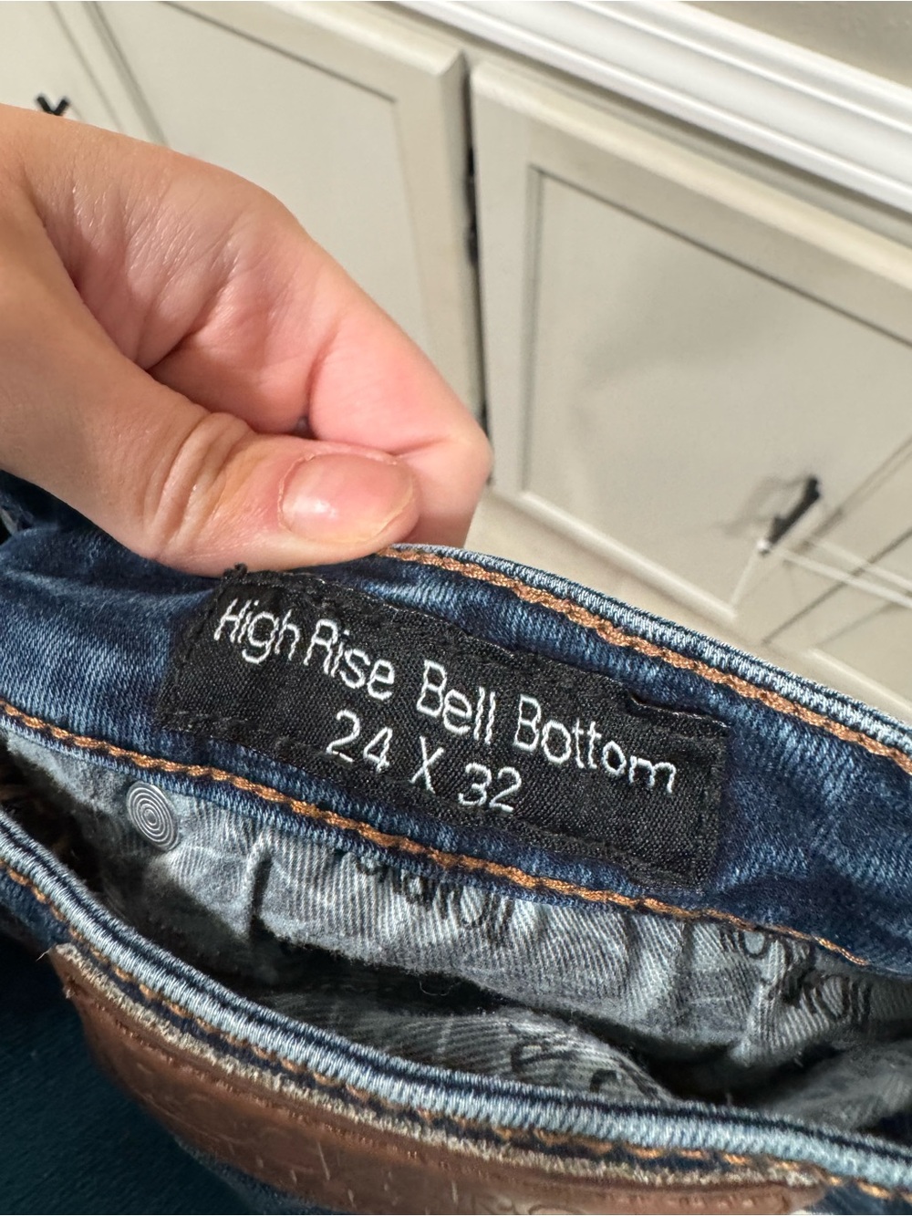 Rock & Roll High-Waist Dark Blue Flare Jeans for Women 24x32 - Picture 3 of 6